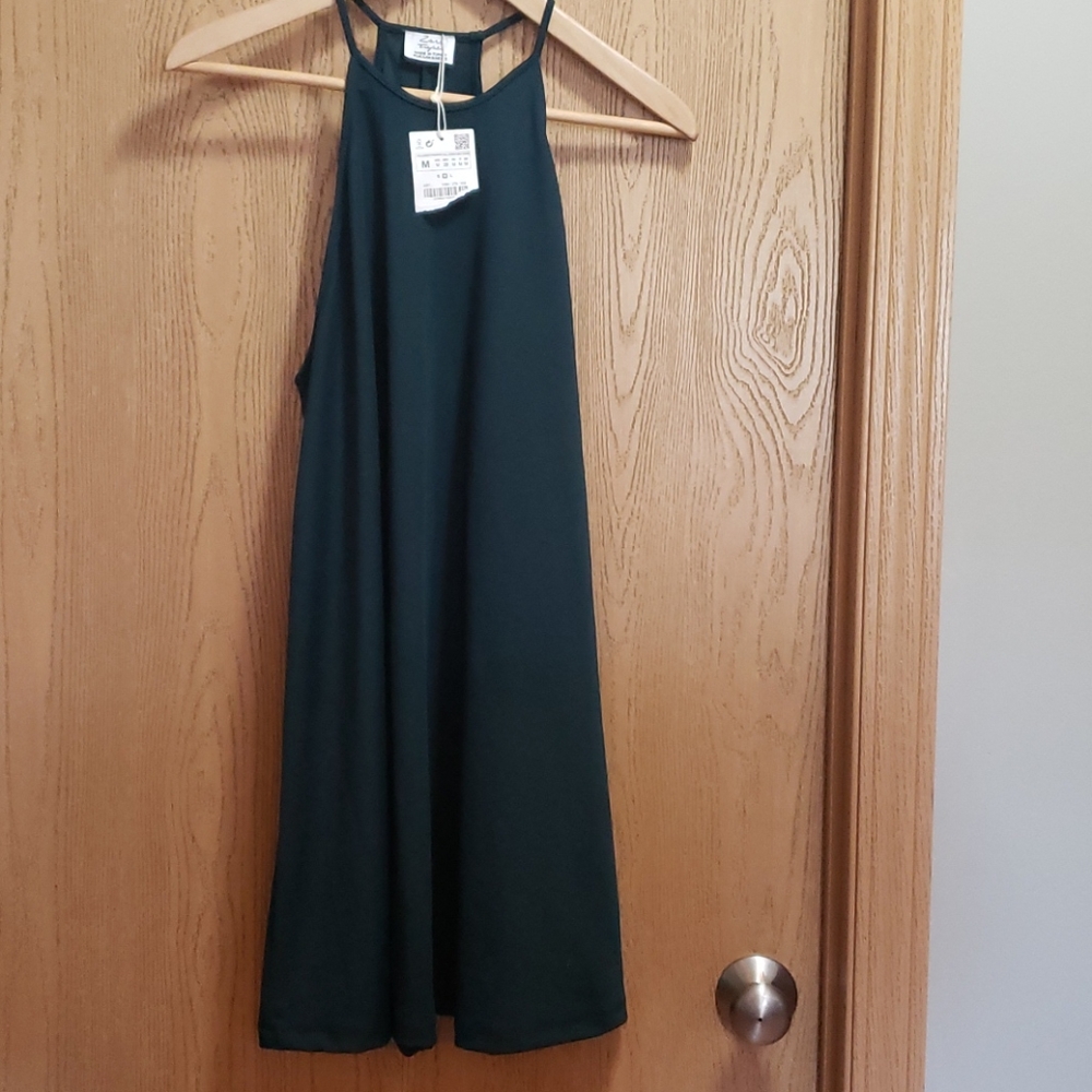 Zara Trafaluc dark green racerback dress Size Medium
